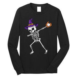 Spooky Dabbing Skeleton Halloween Costume Long Sleeve Shirt