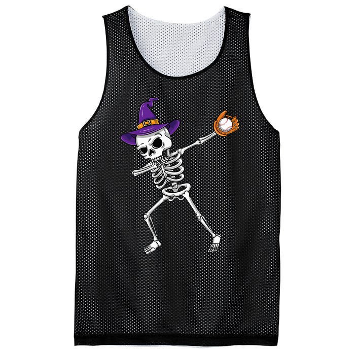 Spooky Dabbing Skeleton Halloween Costume Mesh Reversible Basketball Jersey Tank