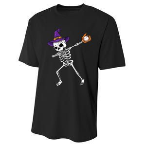 Spooky Dabbing Skeleton Halloween Costume Performance Sprint T-Shirt