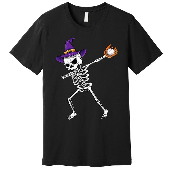 Spooky Dabbing Skeleton Halloween Costume Premium T-Shirt