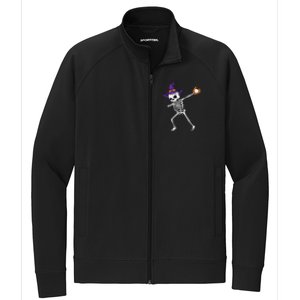 Spooky Dabbing Skeleton Halloween Costume Stretch Full-Zip Cadet Jacket