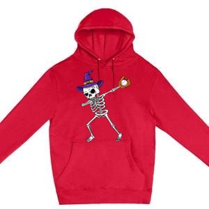 Spooky Dabbing Skeleton Halloween Costume Premium Pullover Hoodie