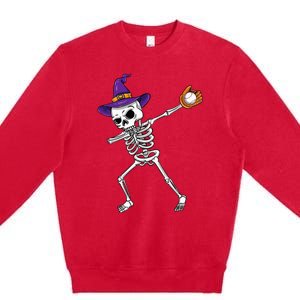 Spooky Dabbing Skeleton Halloween Costume Premium Crewneck Sweatshirt