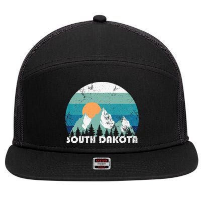 South Dakota State Retro Vintage 7 Panel Mesh Trucker Snapback Hat