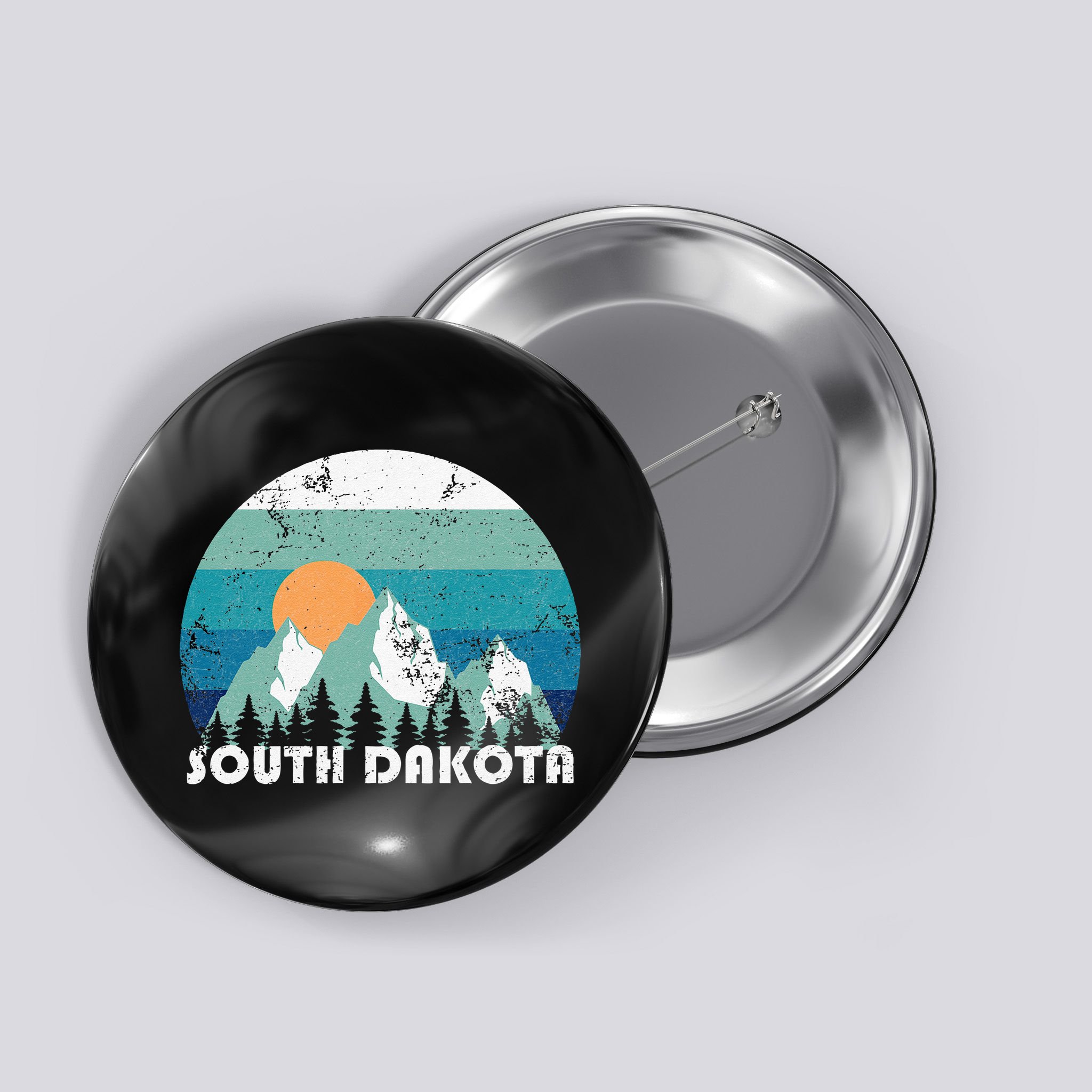 South Dakota State Retro Vintage Button