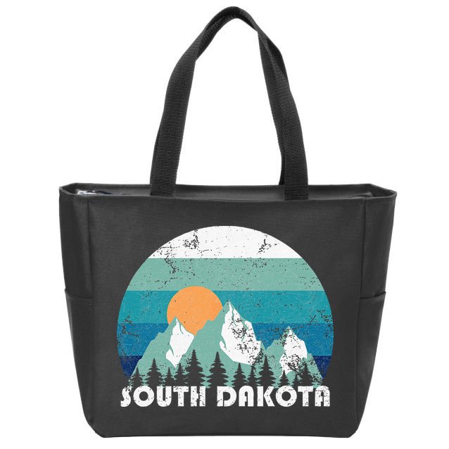 South Dakota State Retro Vintage Zip Tote Bag