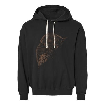 Sweet Dog Sleeping On Moon Garment-Dyed Fleece Hoodie