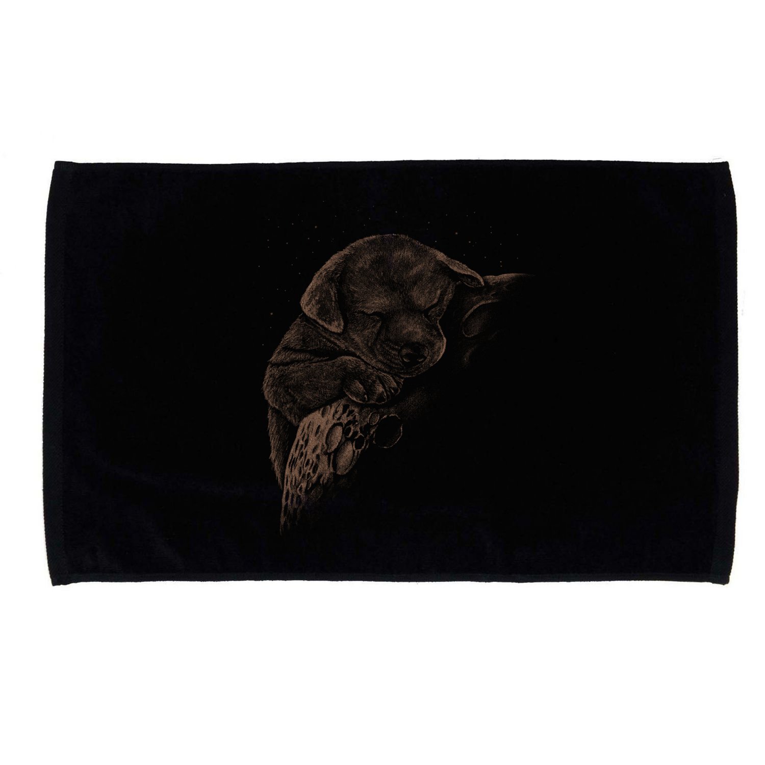 Sweet Dog Sleeping On Moon Microfiber Hand Towel