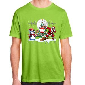 Santa Dabbing Snow Xmas Heart Beat Proud Nurse Doctor Job Gift Adult ChromaSoft Performance T-Shirt