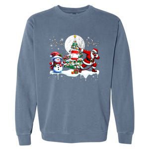 Santa Dabbing Snow Xmas Heart Beat Proud Nurse Doctor Job Gift Garment-Dyed Sweatshirt