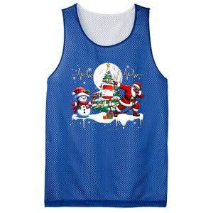 Santa Dabbing Snow Xmas Heart Beat Proud Nurse Doctor Job Gift Mesh Reversible Basketball Jersey Tank