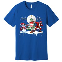 Santa Dabbing Snow Xmas Heart Beat Proud Nurse Doctor Job Gift Premium T-Shirt