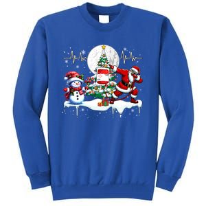 Santa Dabbing Snow Xmas Heart Beat Proud Nurse Doctor Job Gift Tall Sweatshirt