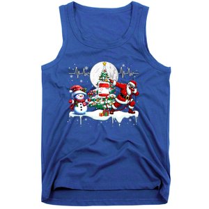 Santa Dabbing Snow Xmas Heart Beat Proud Nurse Doctor Job Gift Tank Top