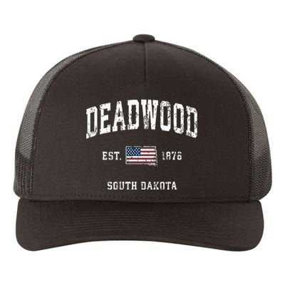 South Dakota Sd Vintage American Flag Sports Design Yupoong Adult 5-Panel Trucker Hat