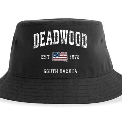 South Dakota Sd Vintage American Flag Sports Design Sustainable Bucket Hat