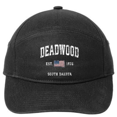 South Dakota Sd Vintage American Flag Sports Design 7-Panel Snapback Hat