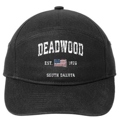 South Dakota Sd Vintage American Flag Sports Design 7-Panel Snapback Hat