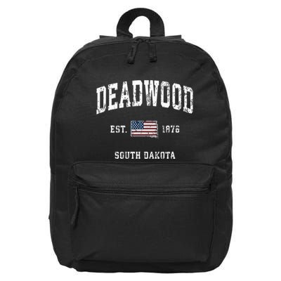 South Dakota Sd Vintage American Flag Sports Design 16 in Basic Backpack