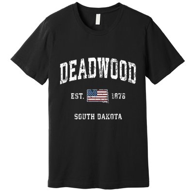 South Dakota Sd Vintage American Flag Sports Design Premium T-Shirt