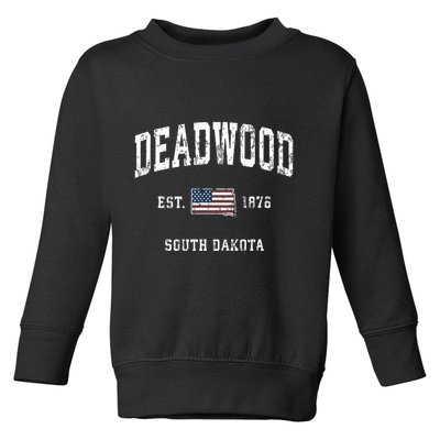 South Dakota Sd Vintage American Flag Sports Design Toddler Sweatshirt