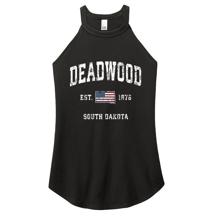 South Dakota Sd Vintage American Flag Sports Design Women's Perfect Tri Rocker Tank