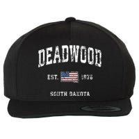 South Dakota Sd Vintage American Flag Sports Design Wool Snapback Cap