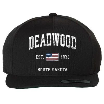 South Dakota Sd Vintage American Flag Sports Design Wool Snapback Cap