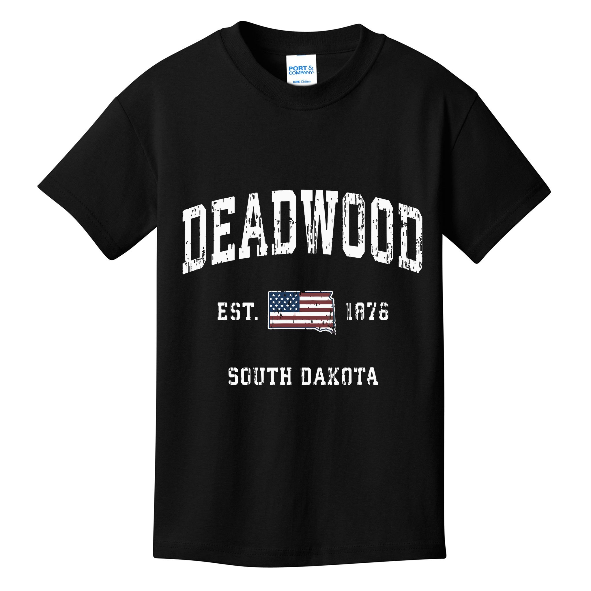 South Dakota Sd Vintage American Flag Sports Design Kids T-Shirt