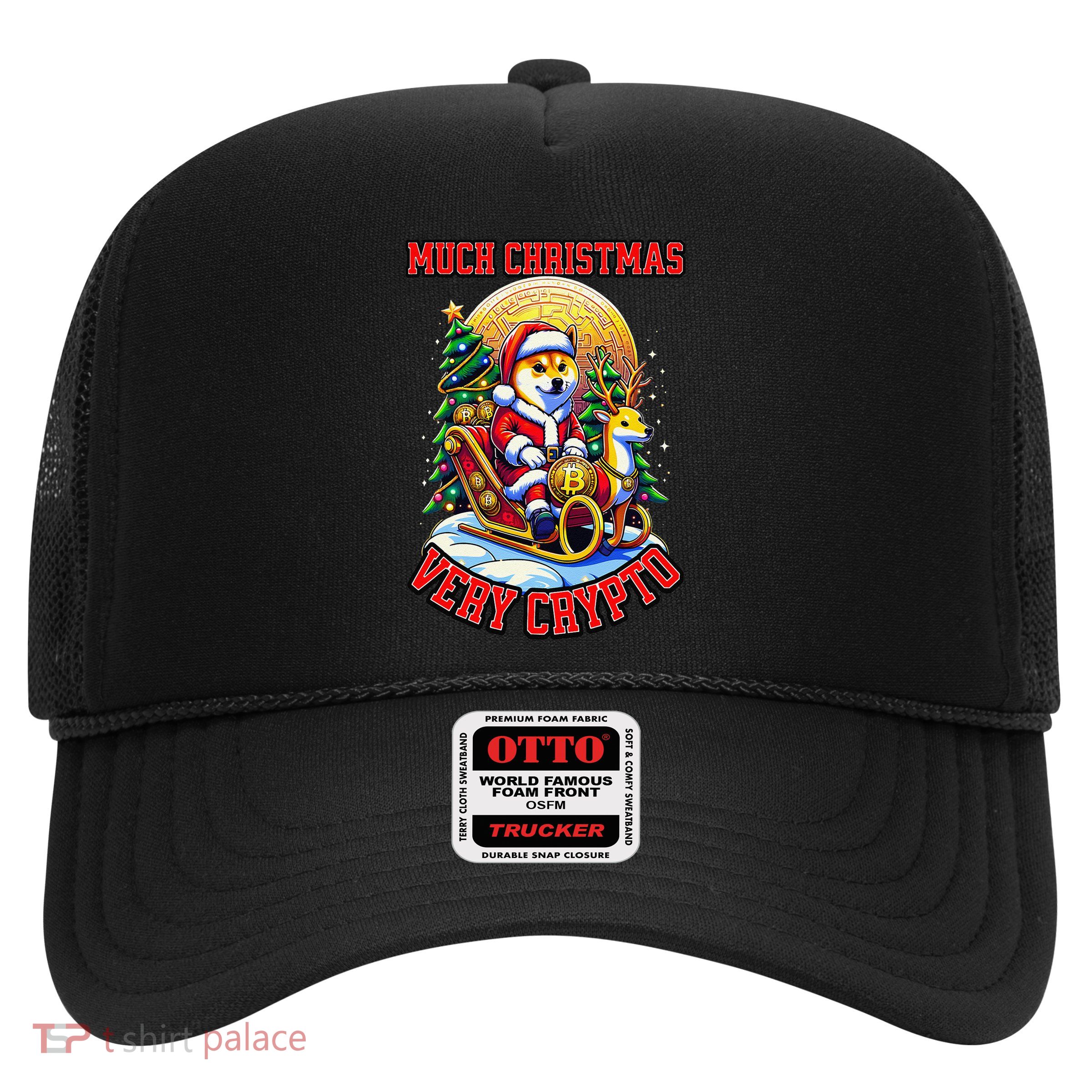 Santa Doge Sleigh Ride Crypto Christmas Adventure Trader Trucker Hat