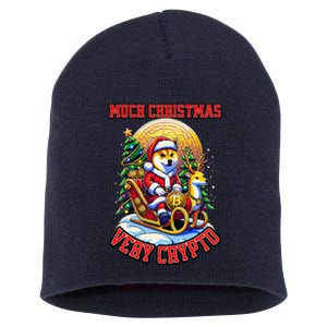 Santa Doge Sleigh Ride Crypto Christmas Adventure Trader Short Acrylic Beanie