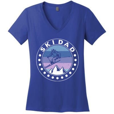 Ski Dad Ski Skiers Gift Women's V-Neck T-Shirt