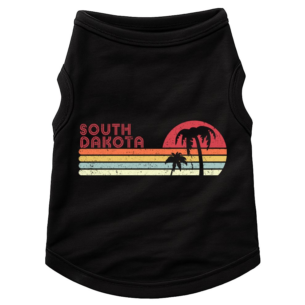 South Dakota Shirt. Retro Style SD, USA Doggie Tank