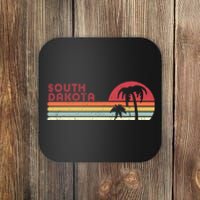 South Dakota Shirt. Retro Style SD, USA Coaster