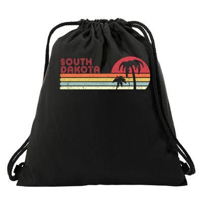 South Dakota Shirt. Retro Style SD, USA Drawstring Bag