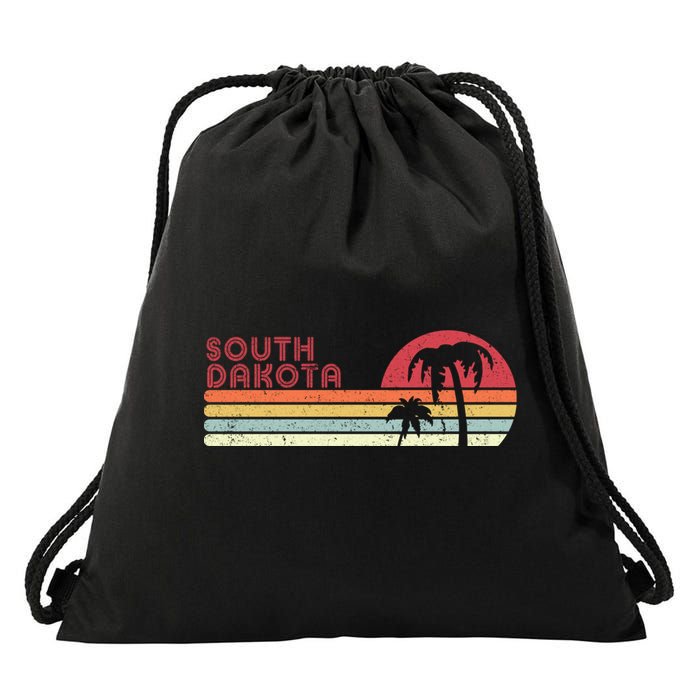 South Dakota Shirt. Retro Style SD, USA Drawstring Bag