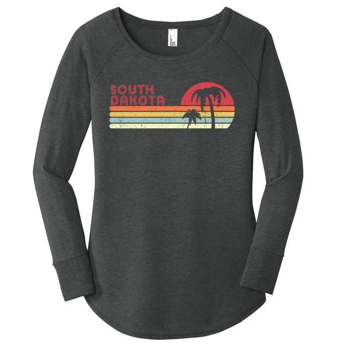 South Dakota Shirt. Retro Style SD, USA Women's Perfect Tri Tunic Long Sleeve Shirt