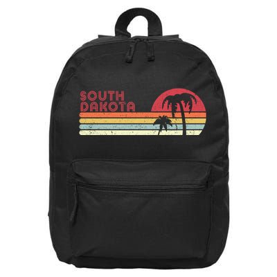 South Dakota Shirt. Retro Style SD, USA 16 in Basic Backpack