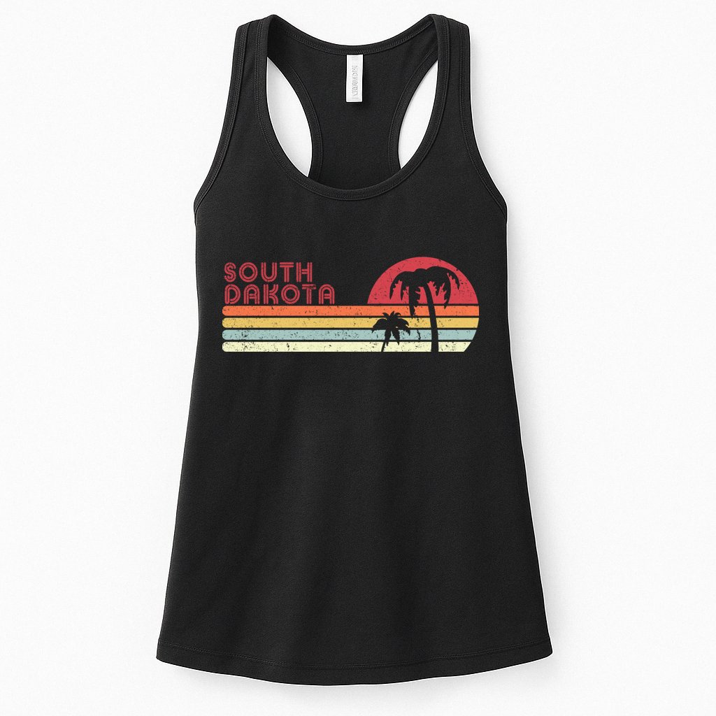 South Dakota Shirt. Retro Style SD, USA Womens Tank Top