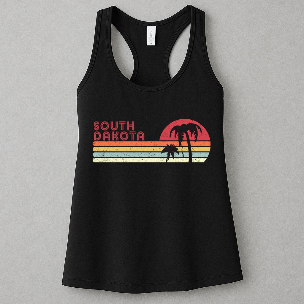 South Dakota Shirt. Retro Style SD, USA Womens Tank Top