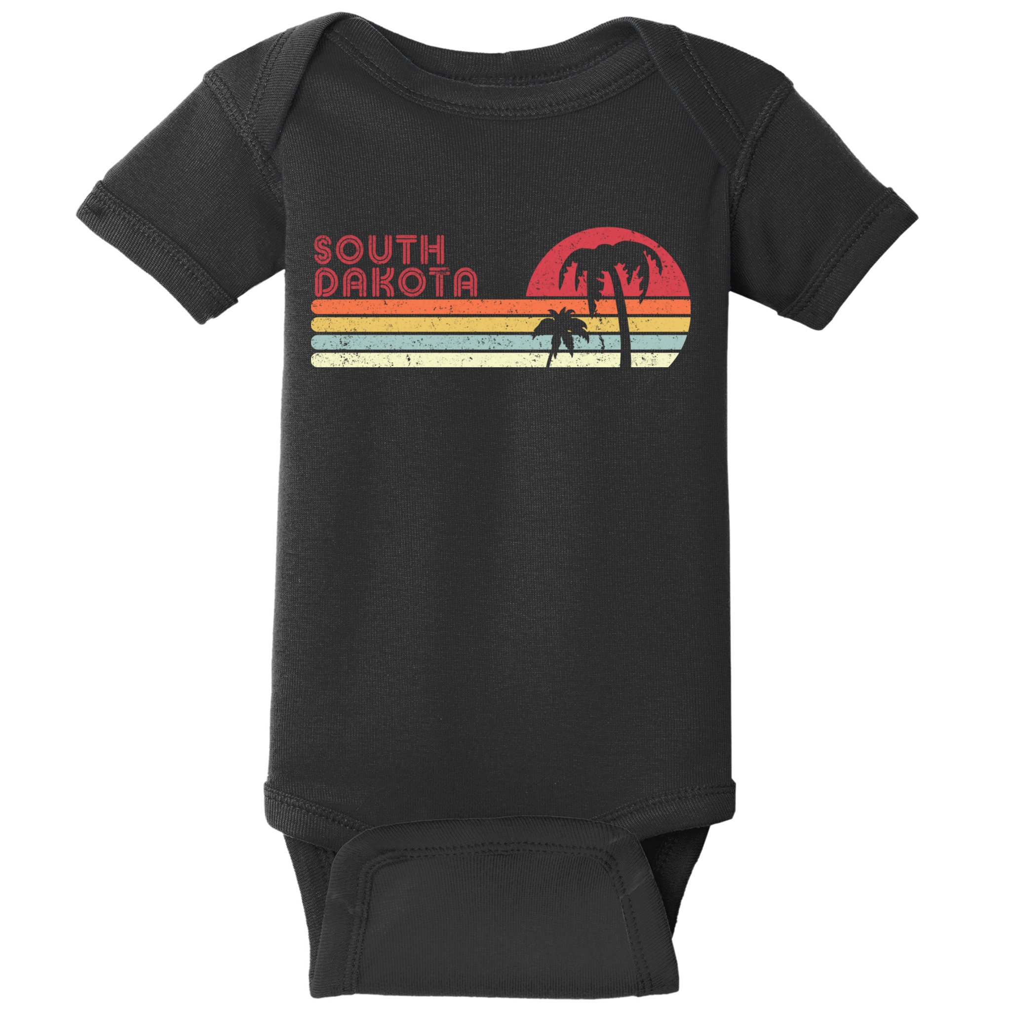 South Dakota Shirt. Retro Style SD, USA Baby Bodysuit