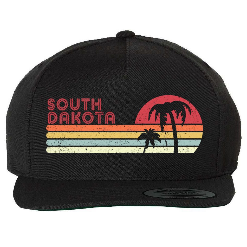 South Dakota Shirt. Retro Style SD, USA Wool Snapback Cap