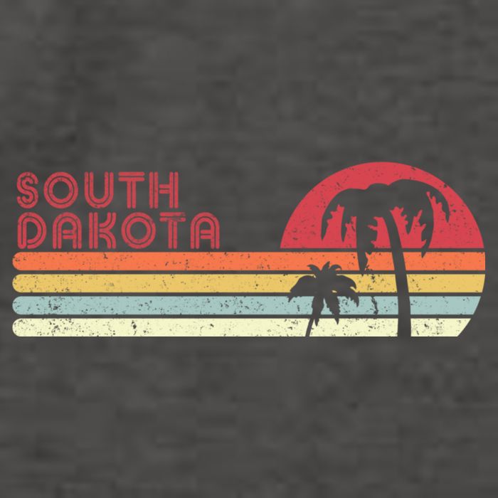 South Dakota Shirt. Retro Style SD, USA Vector Backpack