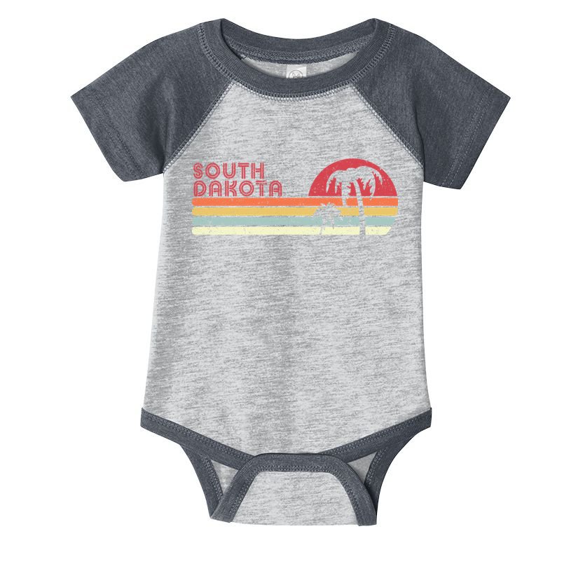 South Dakota Shirt. Retro Style SD, USA Infant Baby Jersey Bodysuit