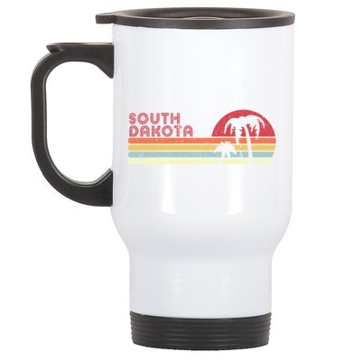 South Dakota Shirt. Retro Style SD, USA Stainless Steel Travel Mug