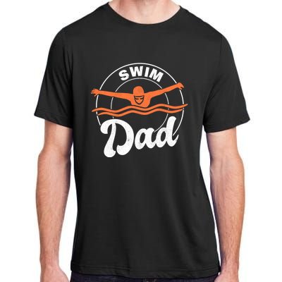 Swim Dad Swim Athlete Swimmer Father Swimming Cute Gift Adult ChromaSoft Performance T-Shirt