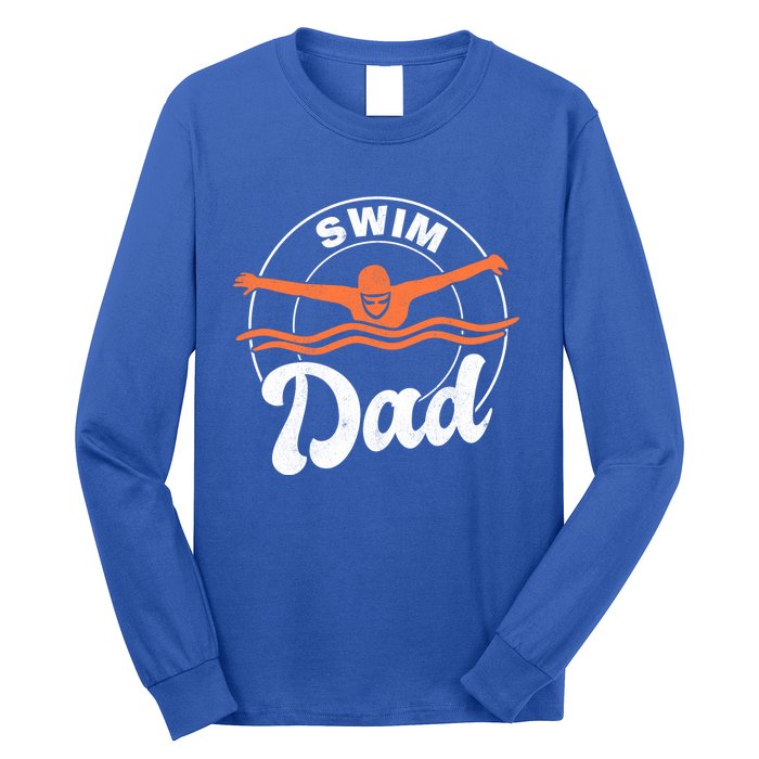 Swim Dad Swim Athlete Swimmer Father Swimming Cute Gift Long Sleeve Shirt