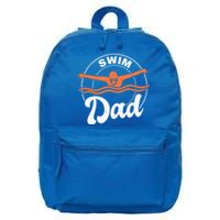 Swim Dad Swim Athlete Swimmer Father Swimming Cute Gift 16 in Basic Backpack