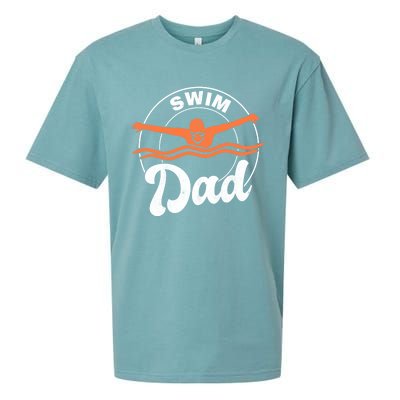 Swim Dad Swim Athlete Swimmer Father Swimming Cute Gift Sueded Cloud Jersey T-Shirt