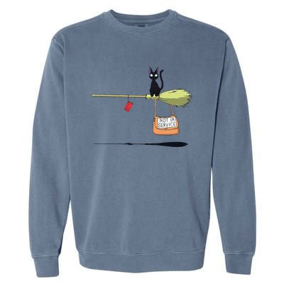 Studio Delivery Service Jiji Black Cat Anime Garment-Dyed Sweatshirt